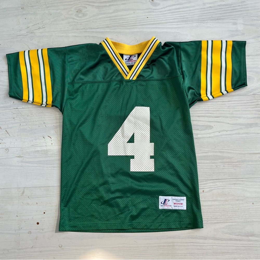 Logo Athletics Boys Size Medium 10-12 Brett Favre #4 Vintage Packers Jersey